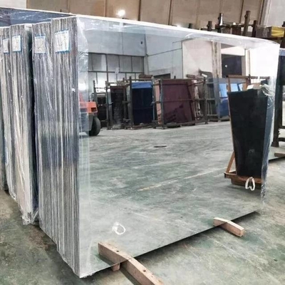 Espejo de pared de aluminio de plata elegante para decoración moderna